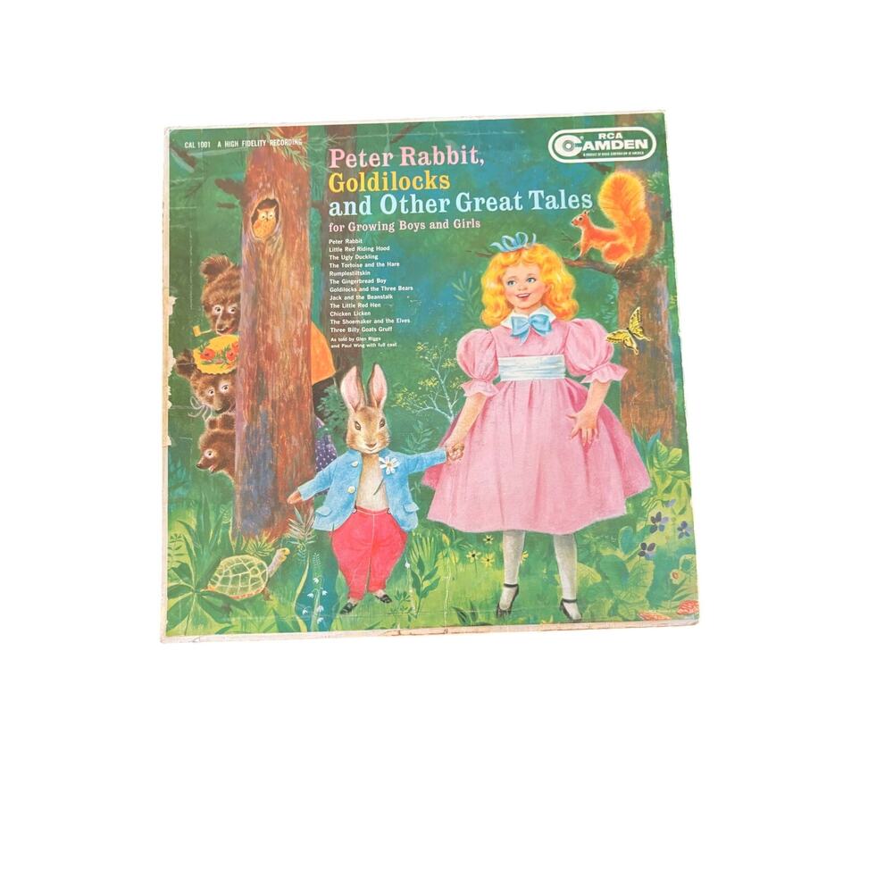 Vintage Peter Rabbit Goldilocks Fairy Tales Arden Carmen Children's Record LP